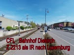 CFL 2213 als IR Diekirch-Luxemburg verlässt den Bahnhof Diekirch.
