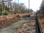 An die Strecke Amersfoort - Amsterdam fährt ein Koploper ICM doppel in der nähe von Baarn vorbei.26-02-2014