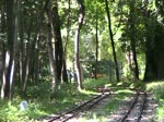 Dampflok 2 der wiener Liliputbahn am 14.August 2011 zwischen den Haltestellen Rotunde und Stadion.

