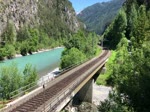 railJet Express 162 nach Feldkirch bei der Überfahrt über die Pitztaler Ache Brücke nahe Imst-Pitztal in der Inn Schlucht. Aufgenommen am 01.06.2020.
Lok vorne: 1116 220 
Lok in der Mitte: 1116 236

