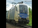 ES 64 U2-020 mit Containerzug in Fahrtrichtung Norden in der Ausfahrt Eichenberg.