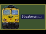Class 66 Freightliner PL durchfährt den Bahnhof Strasburg (Uckermark), einmal als Zugfahrt und einmal als Triebfahrzeugfahrt.