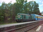 Der nrdlichste Bahnhof Polens  Wladyslawowo . Eine SM 42 Lok verlsst den Bahnhof mit einem Zug von  Hel  nach  Gdynia  (Gdingen)