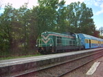 Der nrdlichste Bahnhof Polens  Wladyslawowo . Eine SM 42 Lok verlsst den Bahnhof mit einem Zug von  Hel  nach  Gdynia  (Gdingen)