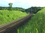 370 010  Stadion Poznan  mit EC 47 von Berlin nach Warschau am 20.07.2012 bei Slubice.