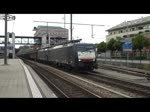 Schweiz 2012 - Die beiden 189 104-3 und 990-5 machen sich am 5.6.2012 in Spiez auf den Weg zum Ltschberg. Am Schluss hilft ihnen noch eine 182er.