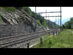 Schweiz 2012 - Mit 186 901 und 902 von X-Rail ist am 5.6.2012 dieser Güterzug auf der Lötschberg-Südrampe unterwegs in Richtung Norden.