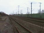 Eine 482, mit ihren Containerzug am 12. Mrz 2010.