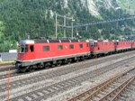 Re 20/20 mit GZ bei der Ausfahrt aus Gschenen am 20.07.2010