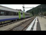 Schweiz 2012 - Ausfahrt eines RE Luzern - Bern am 21.6.2012 aus dem Bahnhof Trubschachen im Emmental.