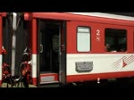 Schweiz 2012 - Ausfahrt eines Regionalzuges in Grengiols in Richtung Andermatt am 30.06.2012