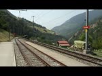 Schweiz 2012 - Einfahrt eines Regionalzuges der MGB am 30.6.2012 in Grengiols