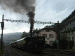 Dampfsonderzug auf der OeBB am 11.11.07 Ausfahrt Klus mit 3 Salonwagen und der Ce 2/2 102 (als Heizermaschiene)