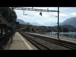 Schweiz 2012 - In Brienz fhrt am 24.6.2012 die 110 001 mit ihrem  Brnig-Schnellzug  ein.