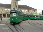 Eine der alten Trams in Basel. Hier am Bahnhof Basel Badischer Bahnhof. Aufgenommen am 21.07.07