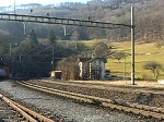 Re 10/10 in Schinznach Dorf, das klassische Gterzugbild eben. 24.2.08
