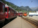Trenino Rosso bei der Einfahrt bei Poschiavo im Sommer 2007.
