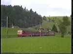 EBT Pendelzug RBDe 4/4 Wolhusen-Huttwil-Langenthal am 1. Oktober 1992 bei Gondiswil.