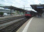 Eine Doppeltraktion RABDe 510 verlassen Schaffhausen als S-Bahn 16 in Richtung Herrliberg-Feldmeilen.