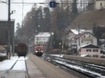 Eine BR 1016 und eine 1144 ziehen mit einer stossenden  BR 1116 am 14.11.2007 einen G�terzug durch  Steinach i.T.