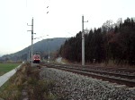 BR 1116 mit EC Transalpin nach Wien am 18.11.2008 bei Terfens-Weer.