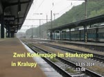 Paralleldurchfart zweier Kohlenzüge in Kralupy nad Vltavou