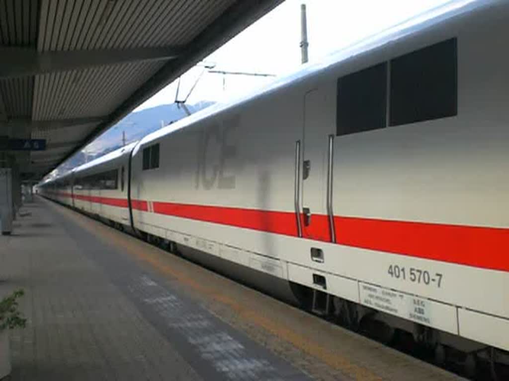 Tz 70 fhrt als ICE 108 aus dem Innsbruck Hbf aus.
3.11.2008