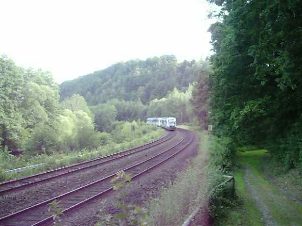 Vogtlandbahn nach Hof bei Neustadt an der Waldnaab.
(10.07.08)